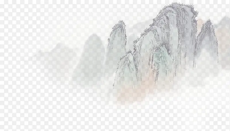 手绘中国风山水风景PNG图片素材下载_图片编号10631782-PNG素材网