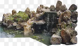 假山池塘环境素材