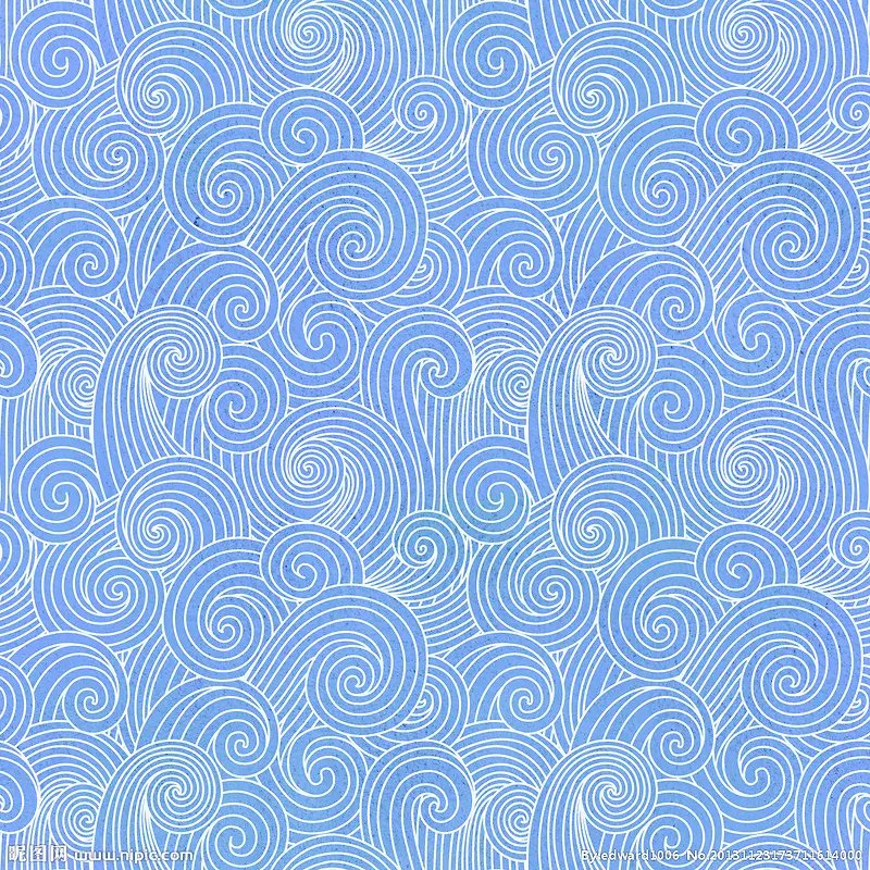 螺旋亮蓝色海浪花纹海报背景