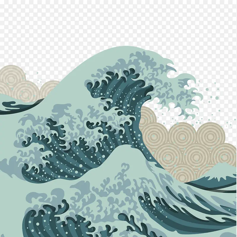 矢量海浪装饰图案