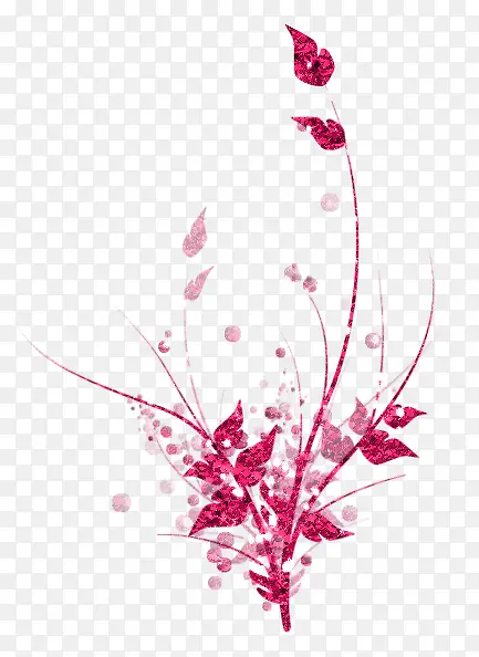 红色花纹花枝装饰