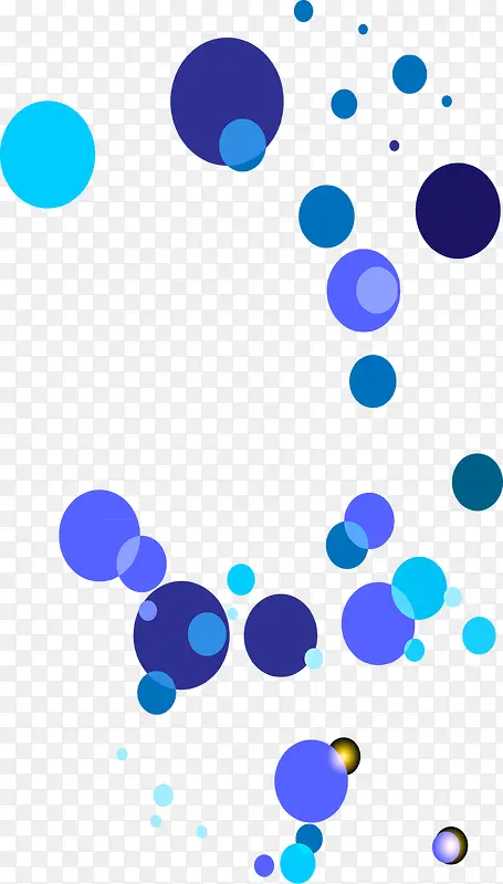 蓝色炫丽手绘气泡圆形