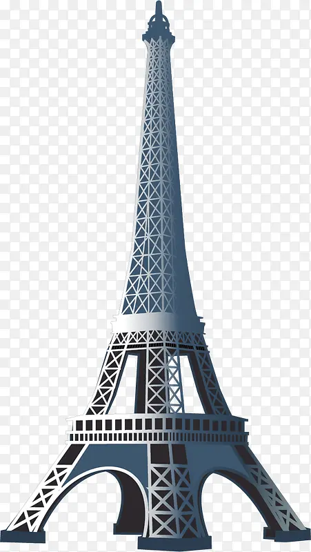 矢量手绘巴黎铁塔