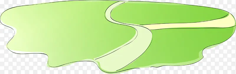 绿色手绘河流美景卡通
