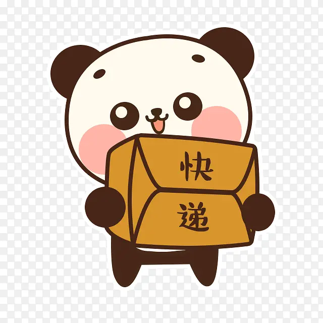 熊猫快递员卡通