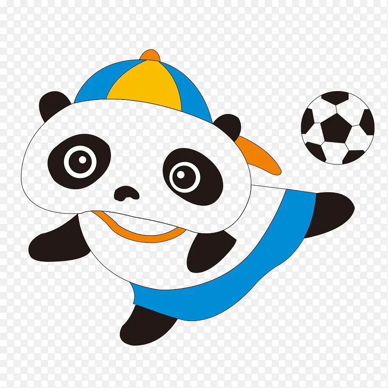 卡通熊猫玩球