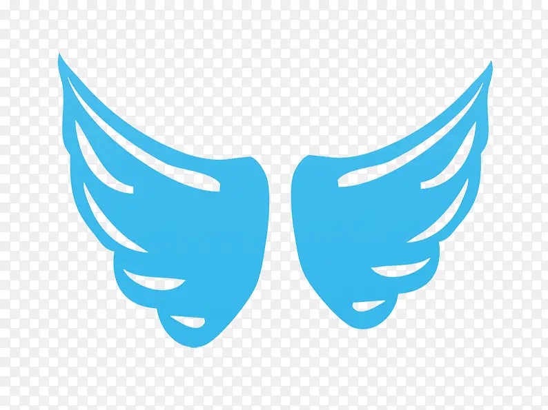 蓝色翅膀素材图片
