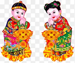 福娃中国风装饰图片