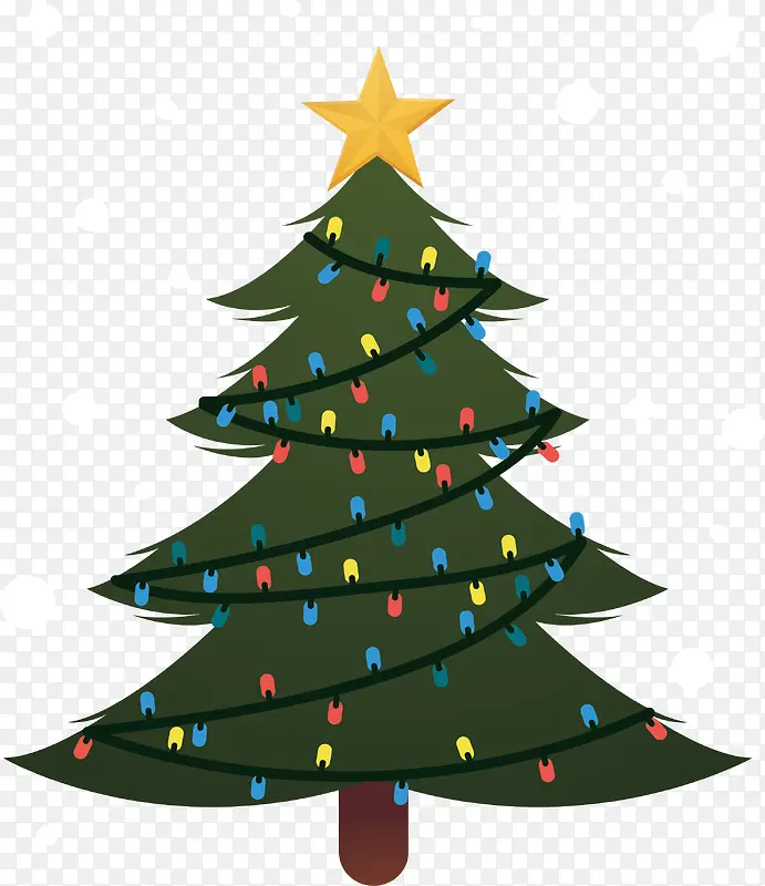 圣诞节彩灯装饰圣诞树
