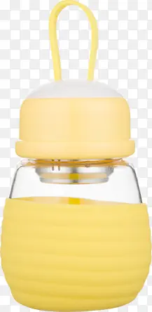手绘黄色玻璃瓶设计