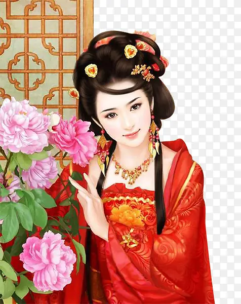 古典卡通美女