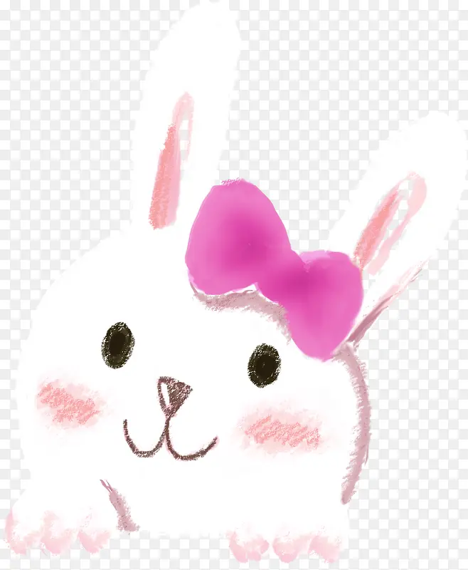 粉色可爱蝴蝶结兔子