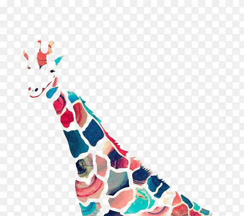 水彩画长颈鹿