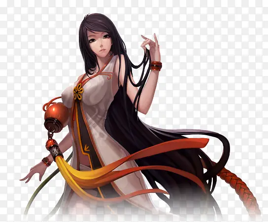 性感游戏美女白色服饰