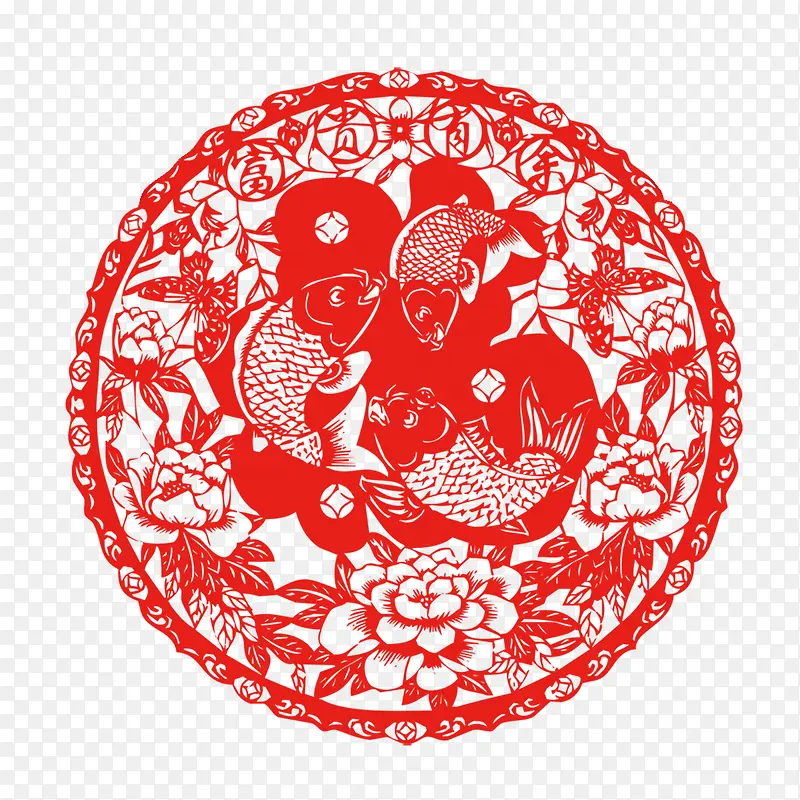 鲤鱼剪纸