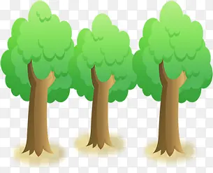 绿色卡通可爱树木