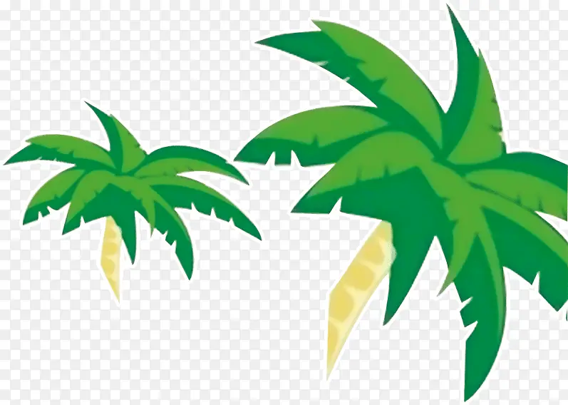 卡通的绿色椰子树木