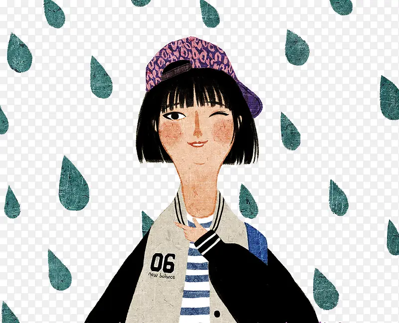 彩绘可爱棒球女孩