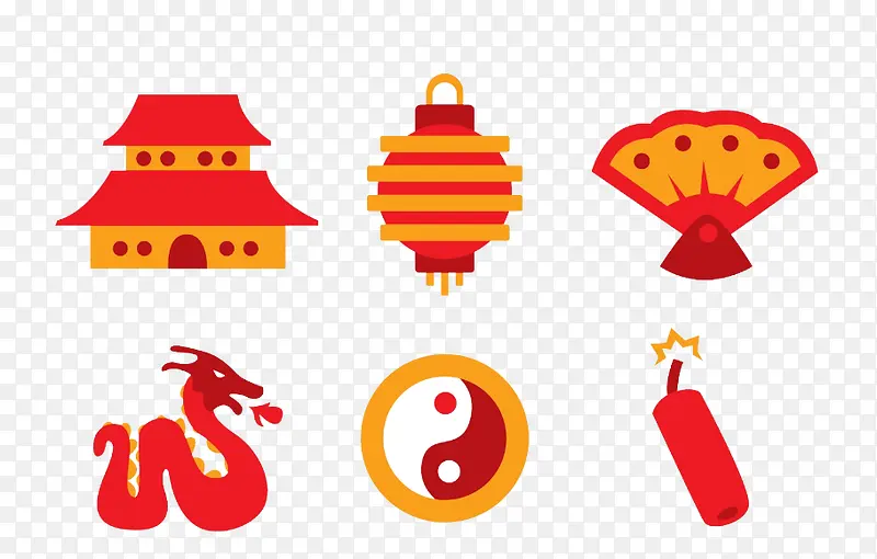 卡通景点寺庙