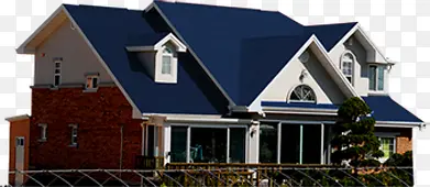 蓝色屋顶别墅建筑