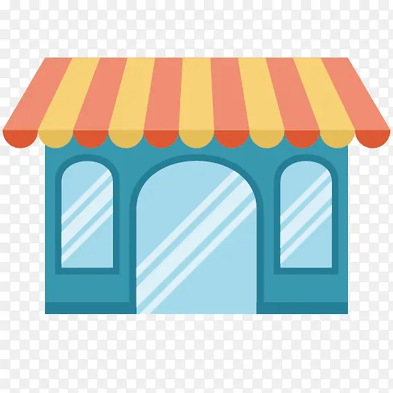 蓝色卡通店铺背景PNG图片素材下载_图片编号10663157-PNG素材网