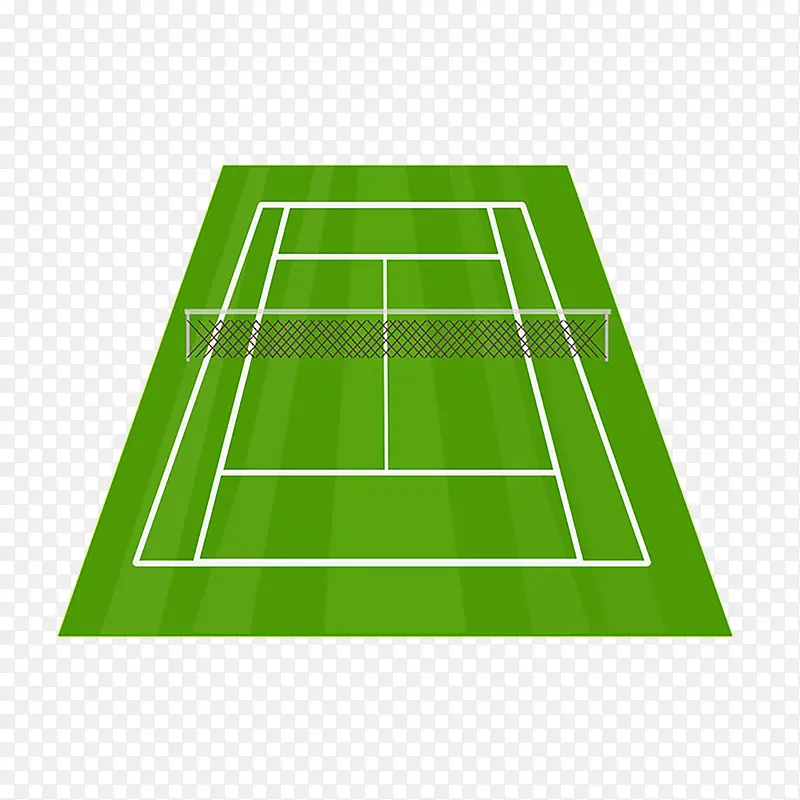 网球场 球场 绿色 草坪 手绘