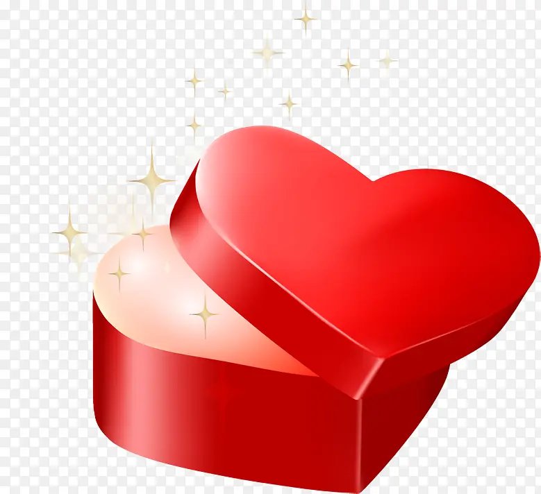 红色心形礼物盒背景图片