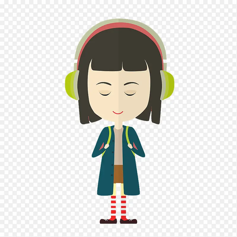 听歌的小女孩PNG图片素材下载_图片编号10669111-PNG素材网