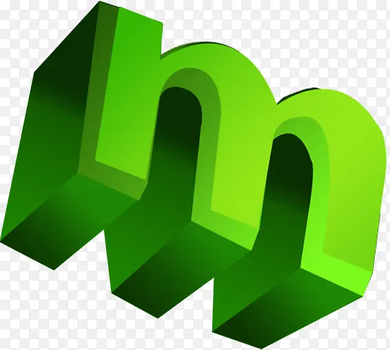 绿色立体艺术字母m