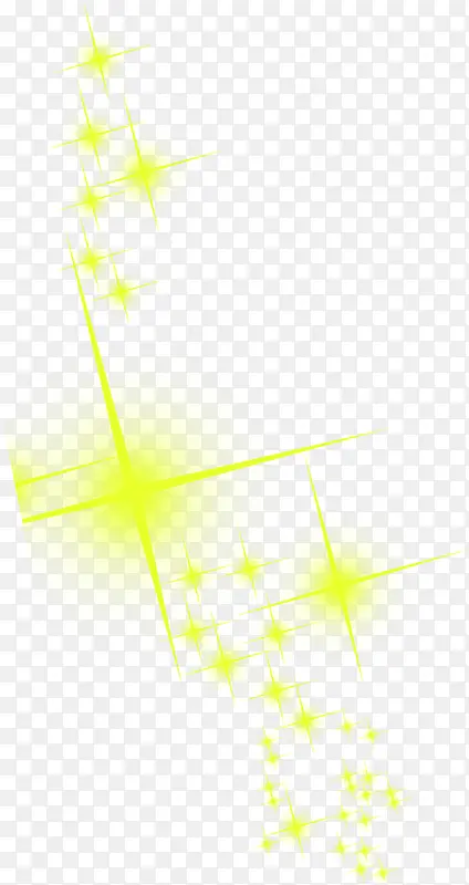 黄色星光光芒白底素材