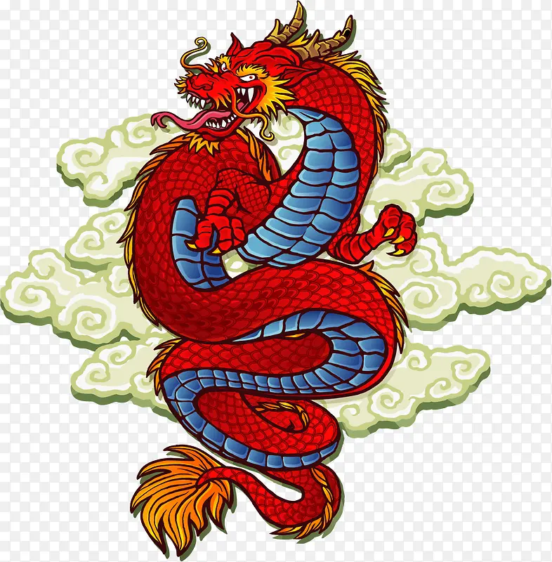 矢量手绘中国龙PNG图片素材下载_图片编号10673452-PNG素材网
