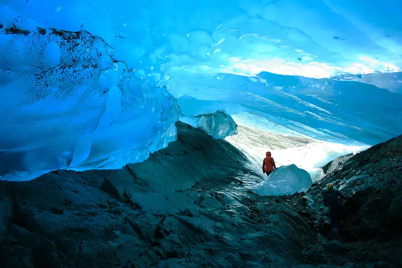蓝色冰山峡谷素材