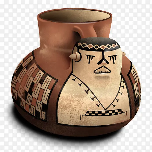 哭泣的人古代陶器PNG图标
