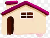 手绘粉色卡通房屋