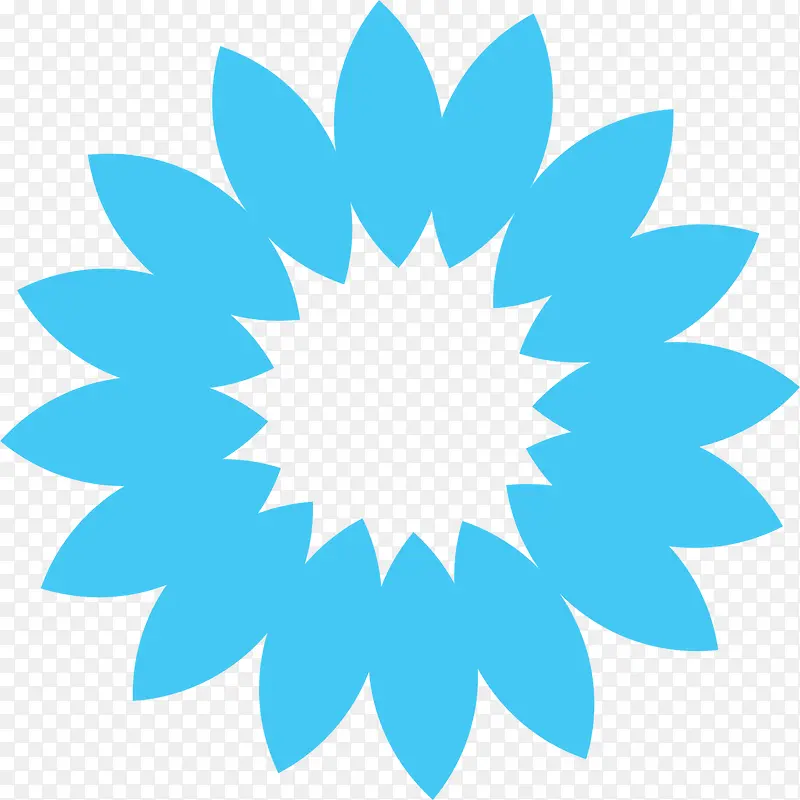 蓝色几何花瓣图案