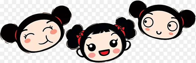 卡通可爱女孩头像七夕