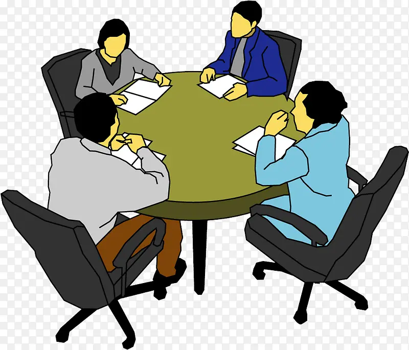 卡通四个正在开会的人PNG图片素材下载_图片编号10679909-PNG素材网