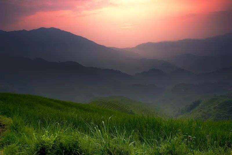 唯美分层美景朝霞