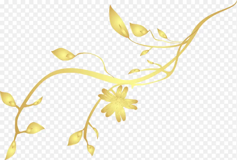 金色妖娆花朵枝叶招聘