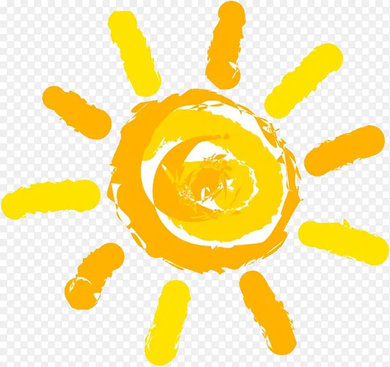 创意元素黄色复古太阳形状