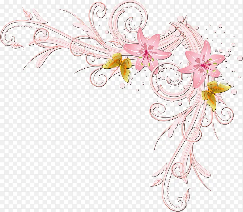 手绘粉色花卉壁纸背景