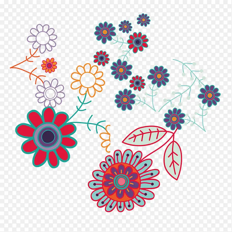 太阳花卉装饰图案