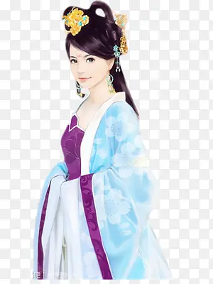 蓝色免抠图矢量高清人物图片