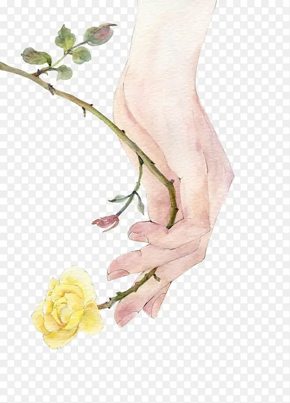 手绘手花
