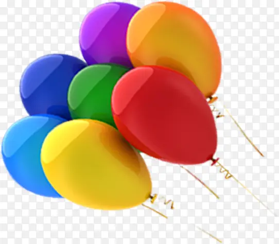 七个色彩亮光气球