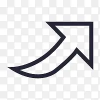 黑色卡通向上箭头