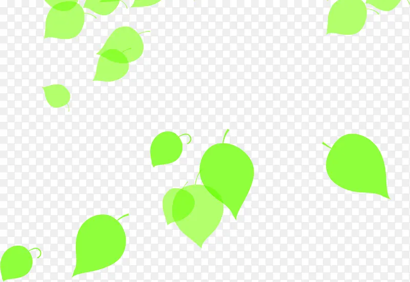 绿色卡通可爱树叶漂浮