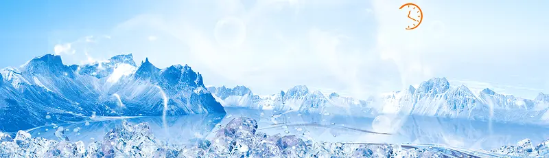 护肤品雪山背景banner