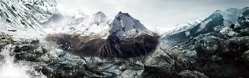 宏伟雪山背景