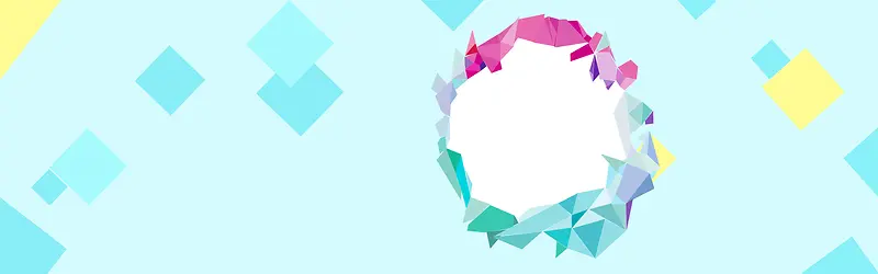 电商清新护肤品多边形几何背景banner
